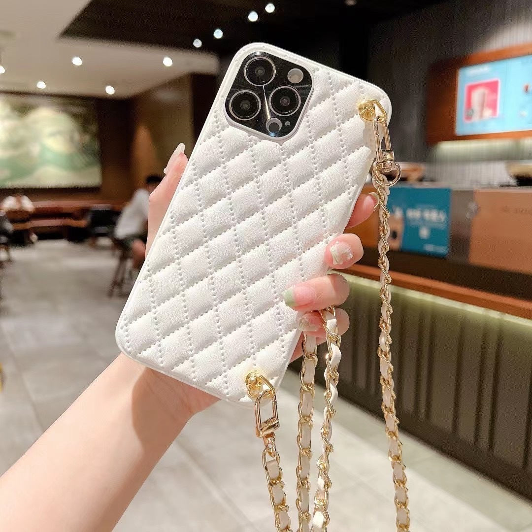 RAMODO Diamond Plaid Crossbody iPhone Case