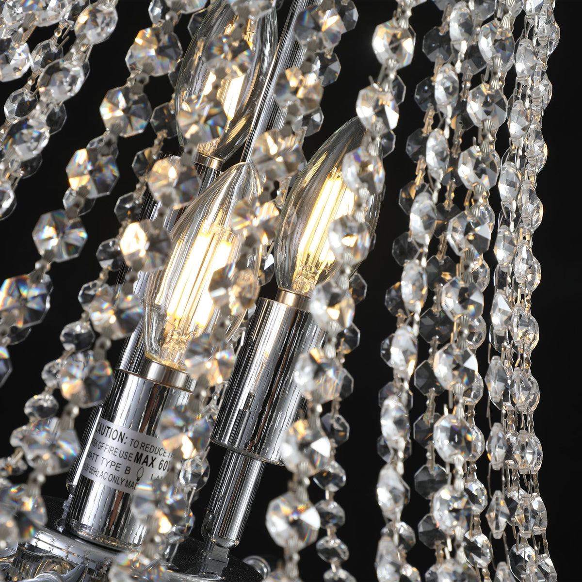 20" Chrome Crystal Chandelier with Adjustable Height