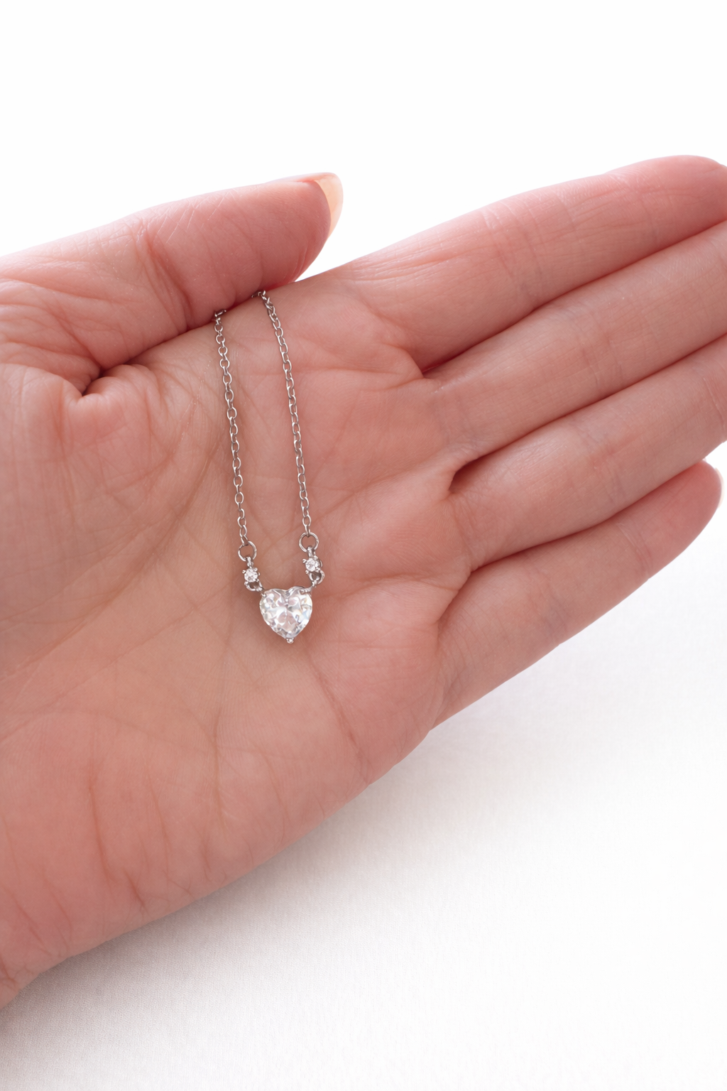 Charlotte Crystal Heart Necklace- 18"