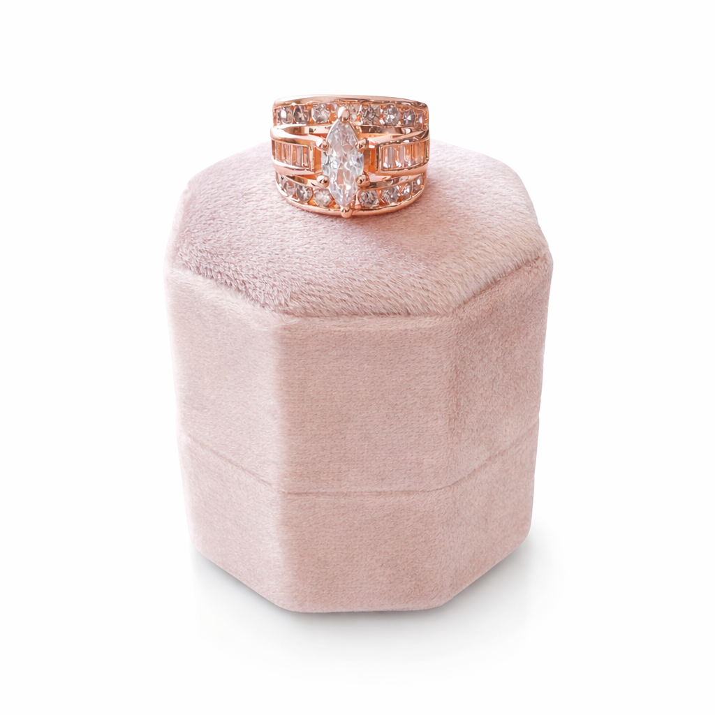 Victoria Marquise Cut Stacked Ring-Champagne Gold