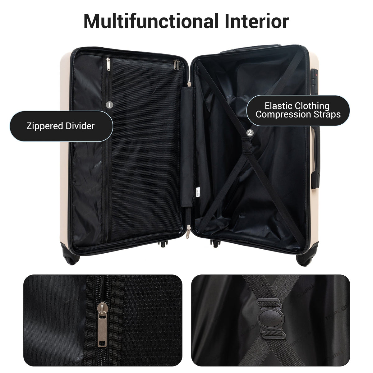 9-Piece White Luggage Set by GigaTech