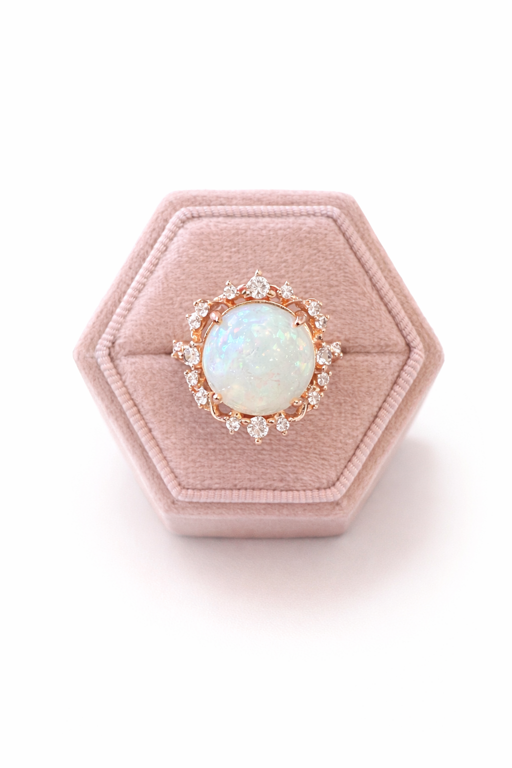 Elara Opal Champagne Gold Ring