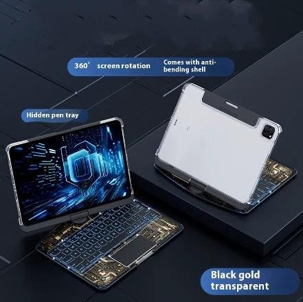 360 Swivel Keyboard Clear Case For IPad Smart Trackpad Bluetooth-compatible Keyboard Case Cover With Pen Slot