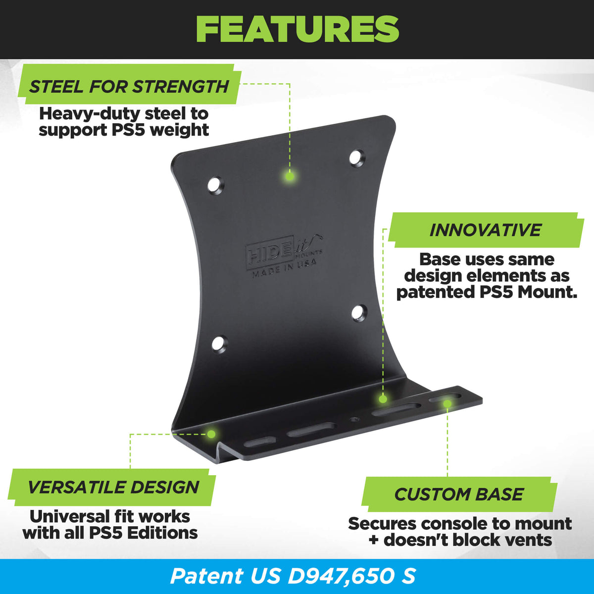 HIDEit 5S | Sony PlayStation PS5 Shelf Mount
