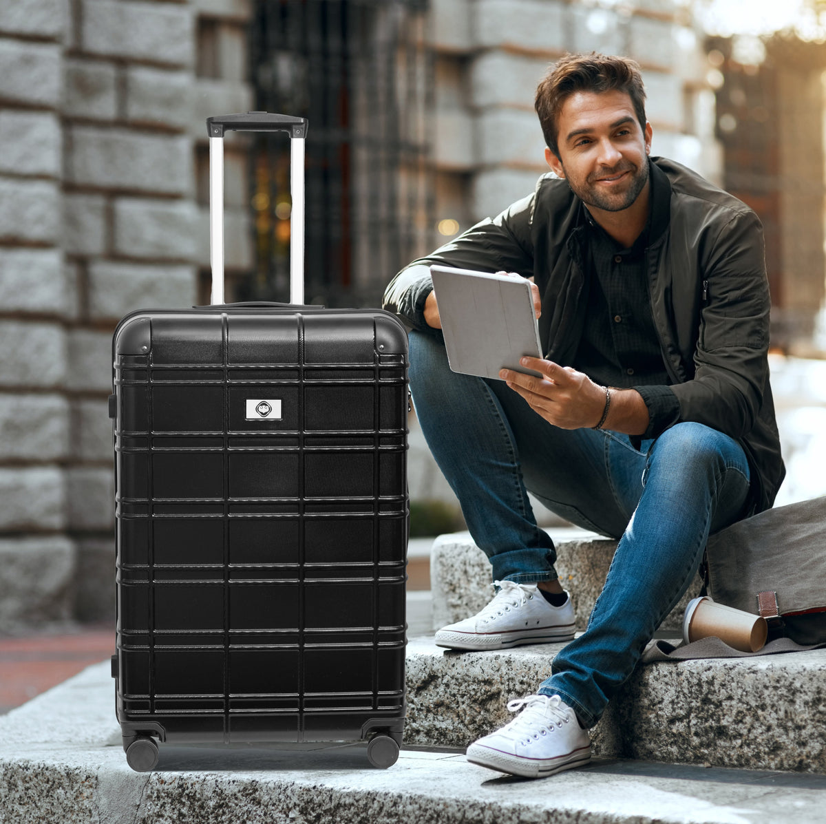 Luggage Sets ABS+PC Hardshell 4pcs Lightweight Durable Suitcases