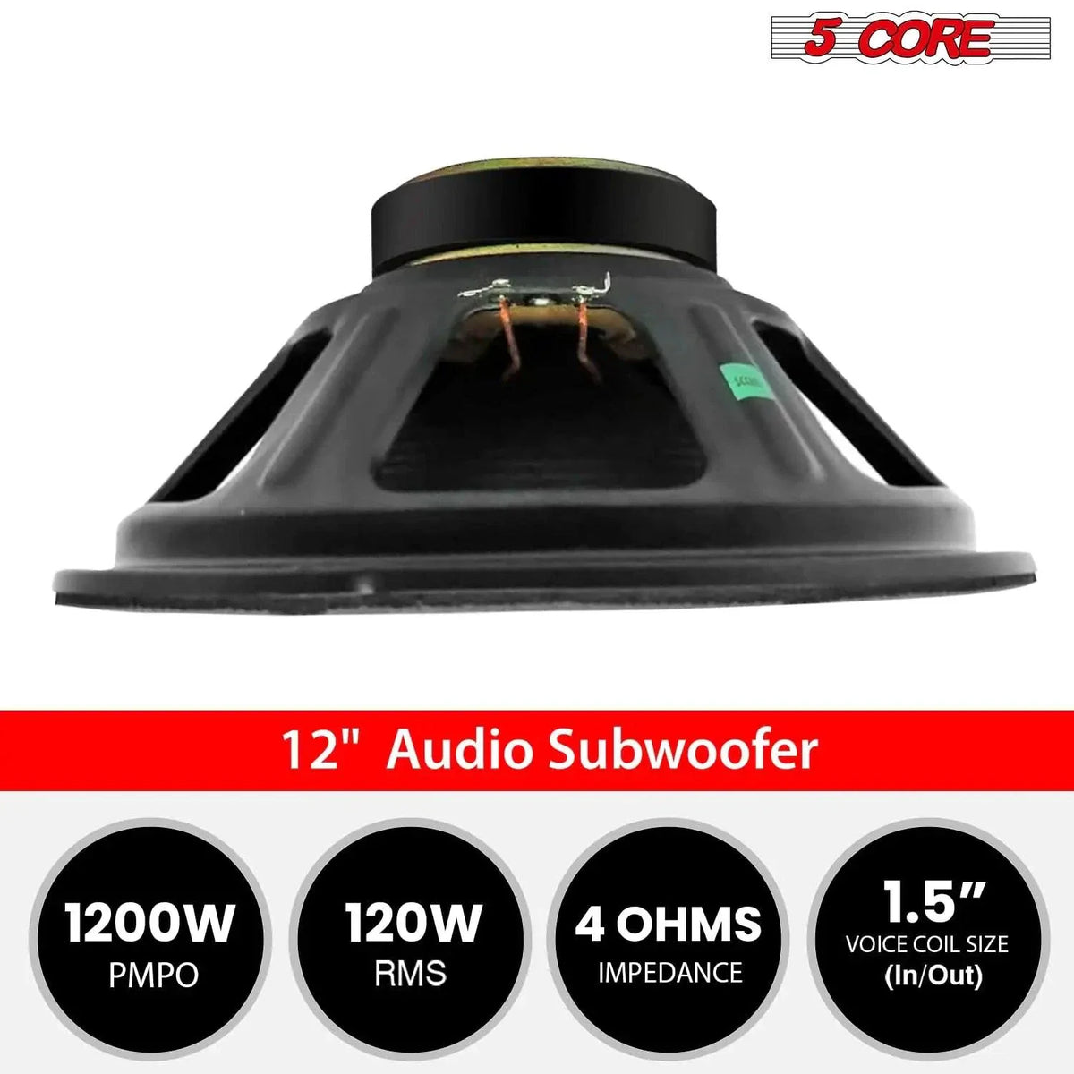 5Core Max Bass 15 Inch Subwoofer 450W 4Ohm