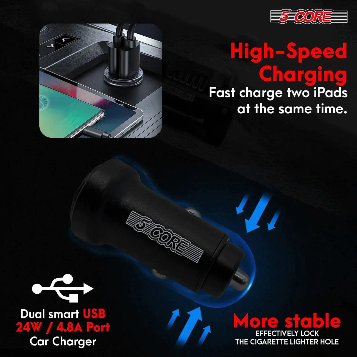5Core SpeedCharge Car USB-C Adapter