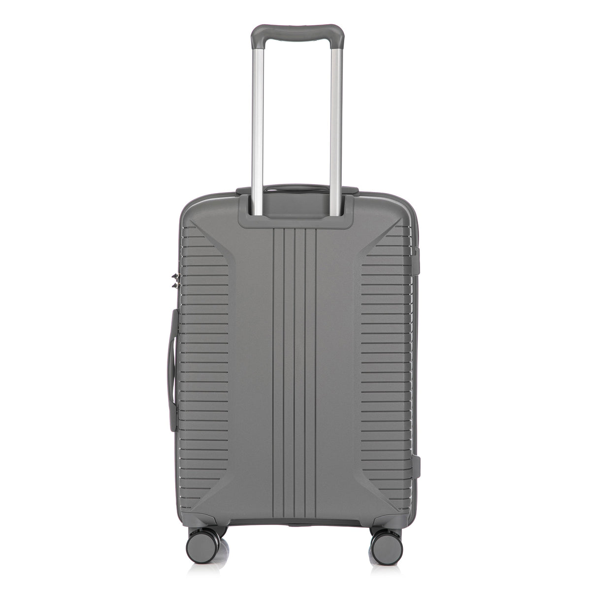 3-Piece PP Spinner Wheel Luggage Set 20'/24'/28' Silver Grey