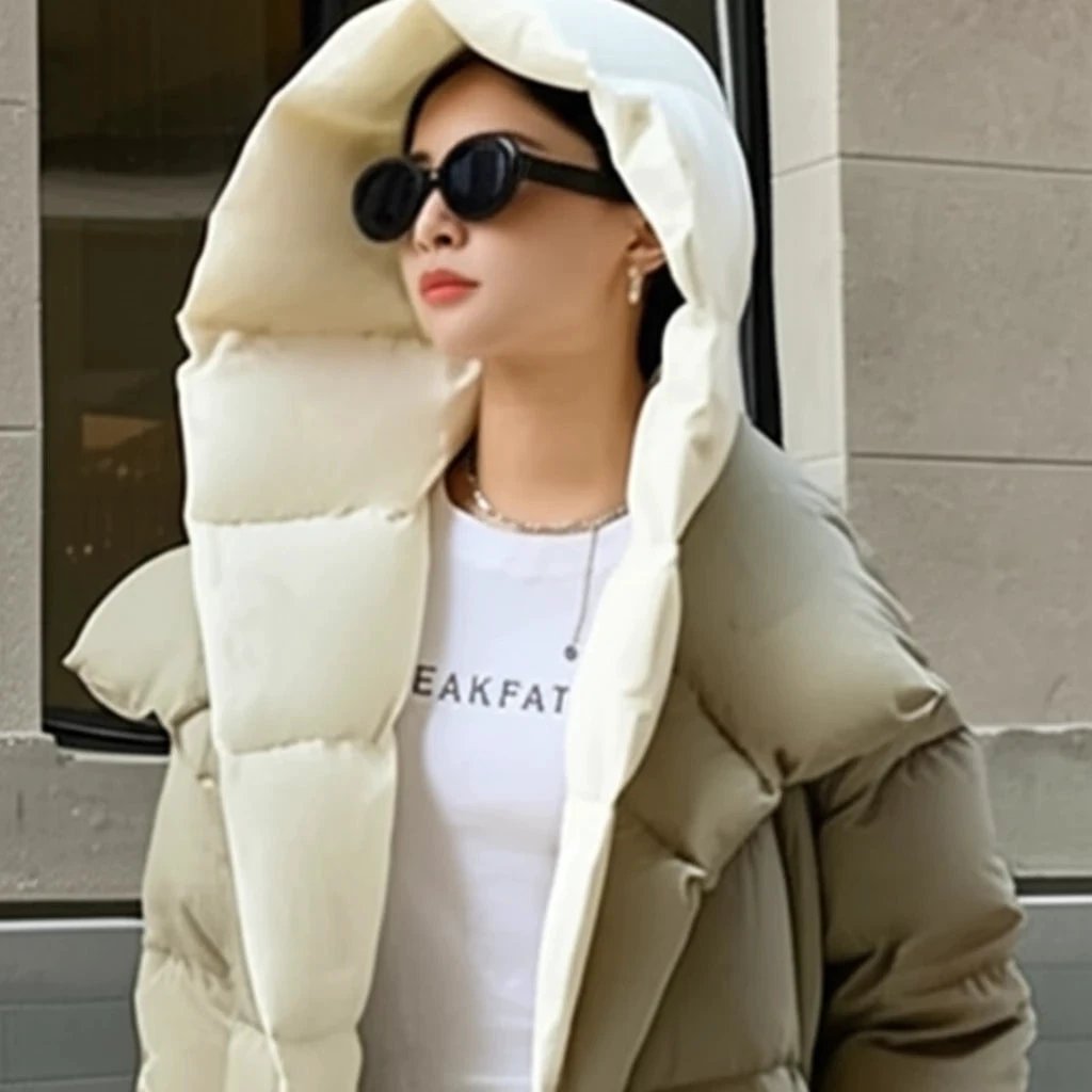 Women's Cozy Long Hooded Down Jacket
