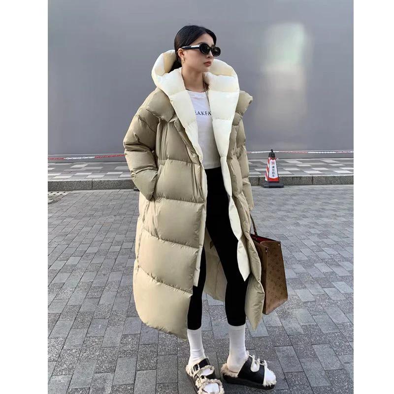 Women's Cozy Long Hooded Down Jacket