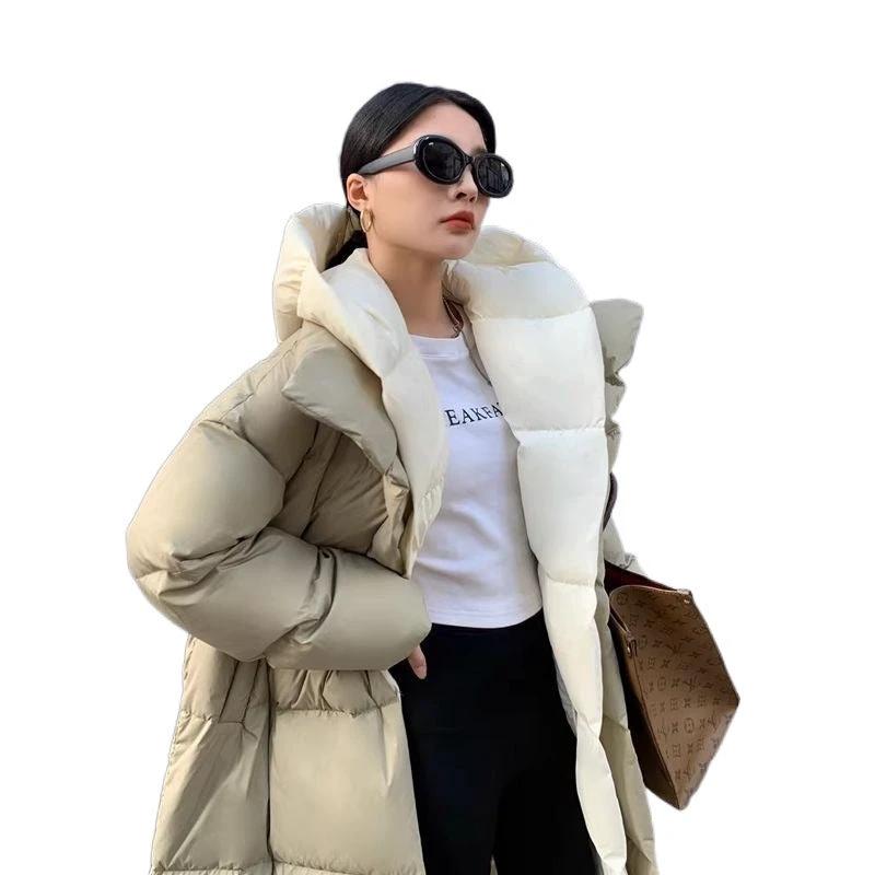 Women's Cozy Long Hooded Down Jacket