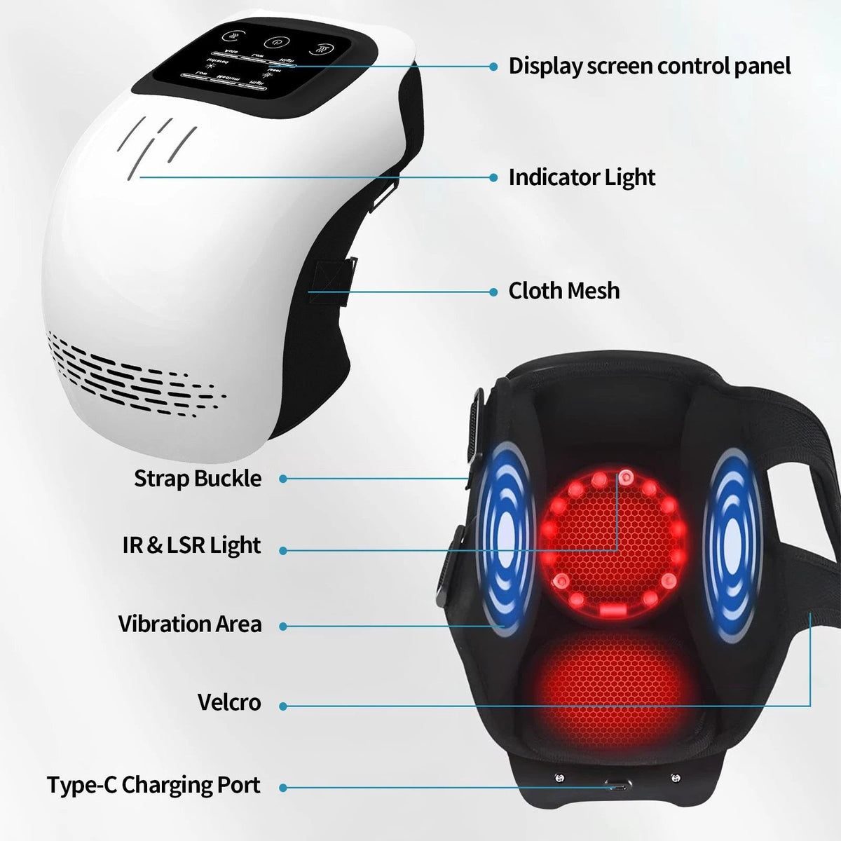 Knee Relief Massager with Heating & Vibration Technology