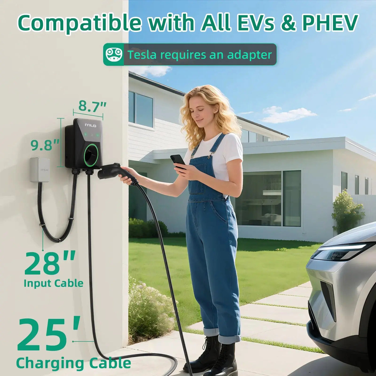 IYILO Pro EV Charger level 2 Hardwired with energy meter - 48A