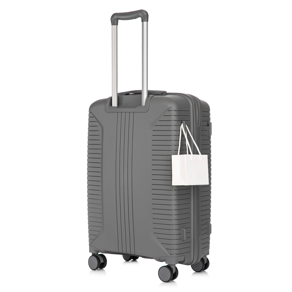 3-Piece PP Spinner Wheel Luggage Set 20'/24'/28' Silver Grey