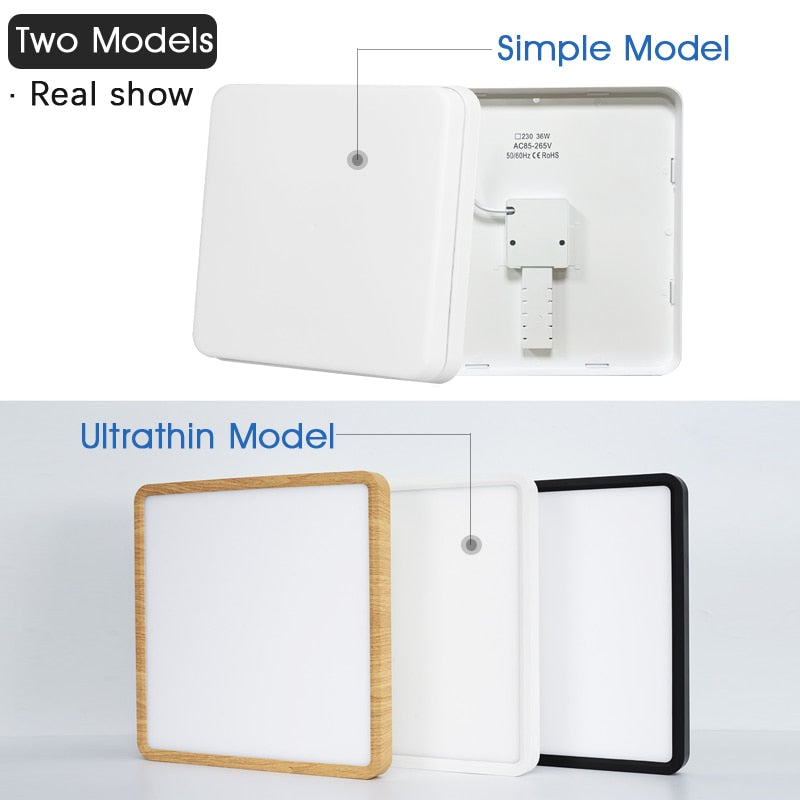 Square LED Ceiling Lamp - Bedroom Lighting in Neutral White, Cold White, and Warm White - 48W, 36W, 24W, 18W Options for Living Room Brilliance