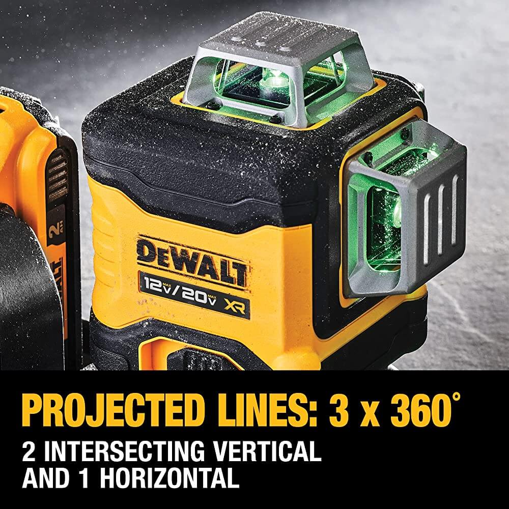 DEWALT DCLE34030G 20V MAX* 3 x 360 Green Laser