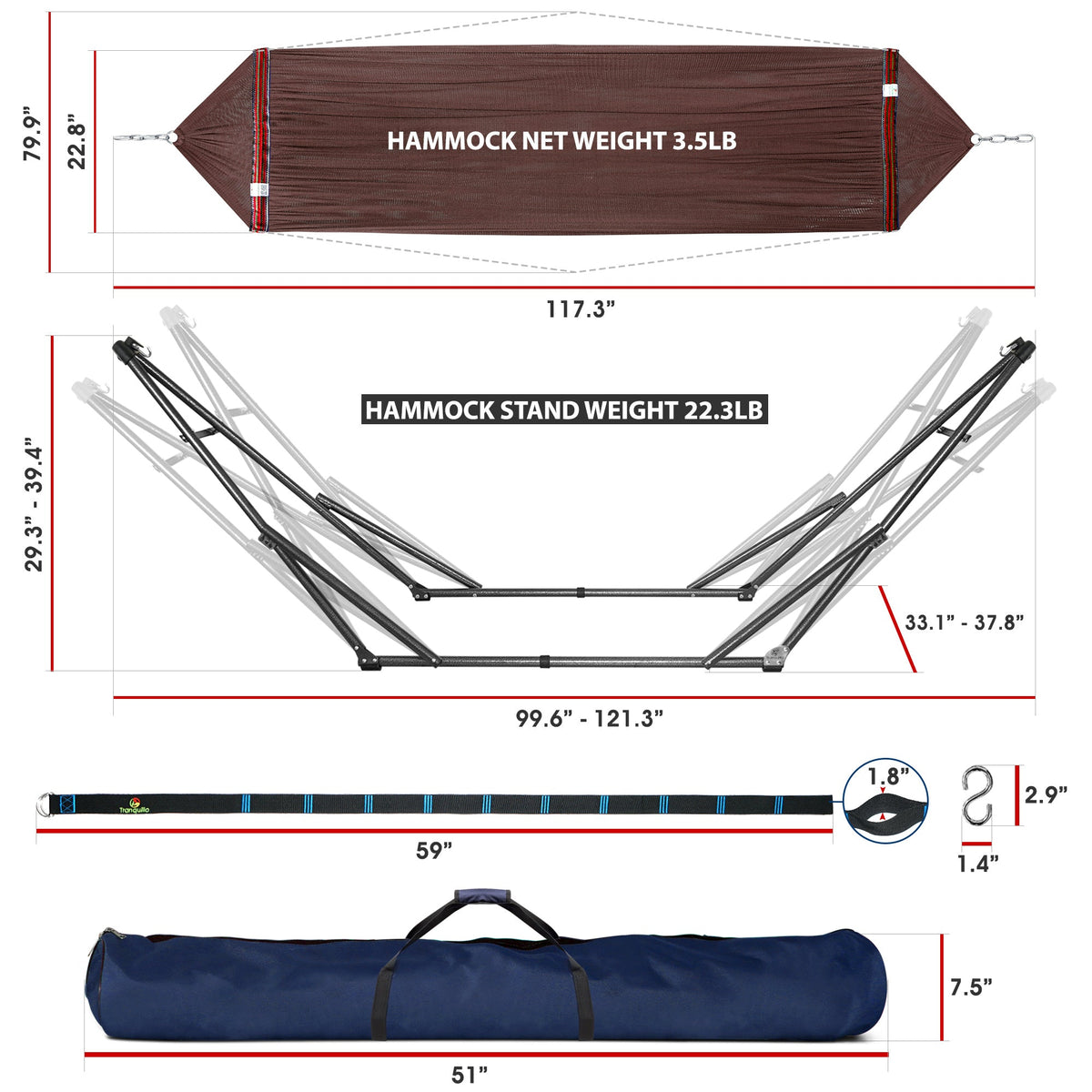 Tranquillo Comfort Set Original Hammock Stand for Ultimate Relaxation