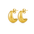 Dome Huggie Teardrop Earrings