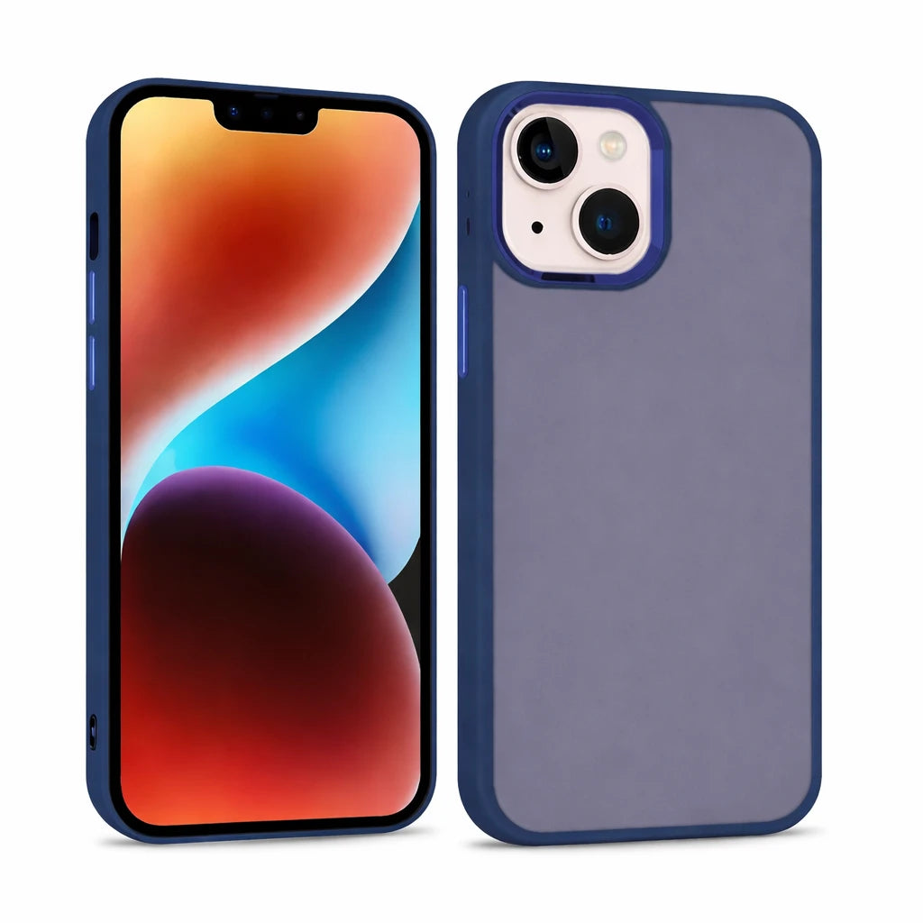 For iPhone 14 Pro case Matt Bumper TPC Case - Blue