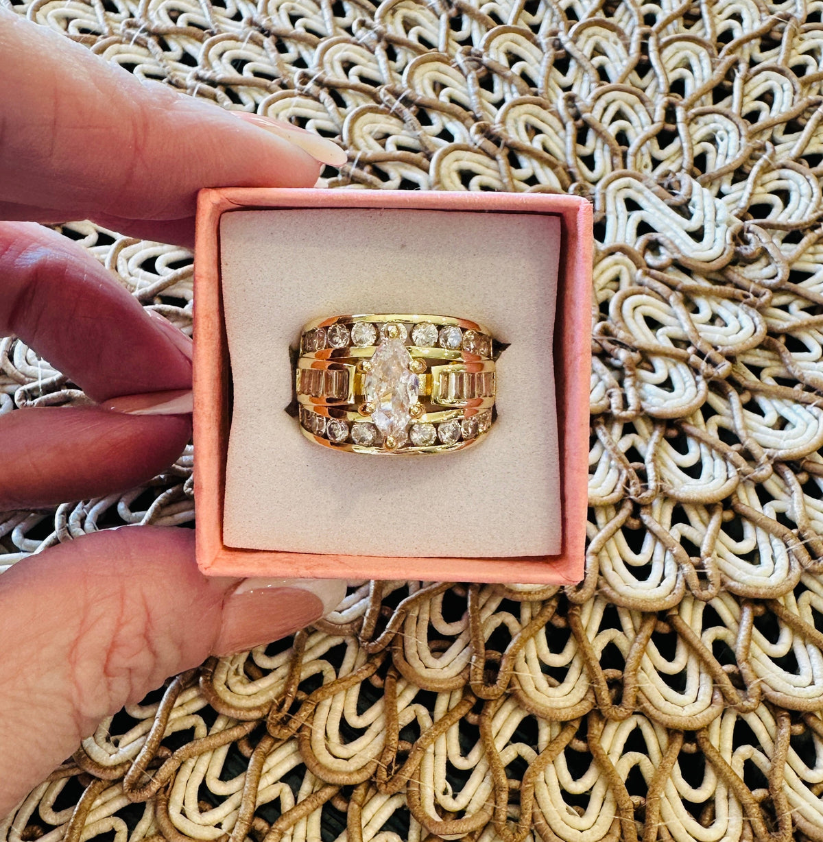 Victoria Marquise Cut Stacked Ring-Gold