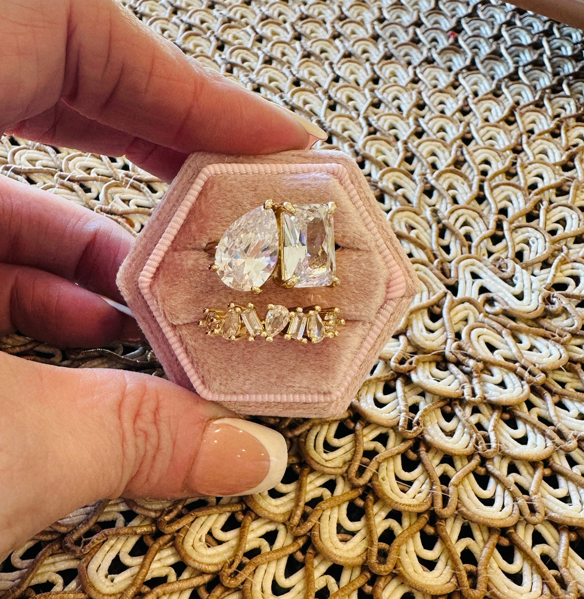 Toi et Moi 2 Piece Ring Set
