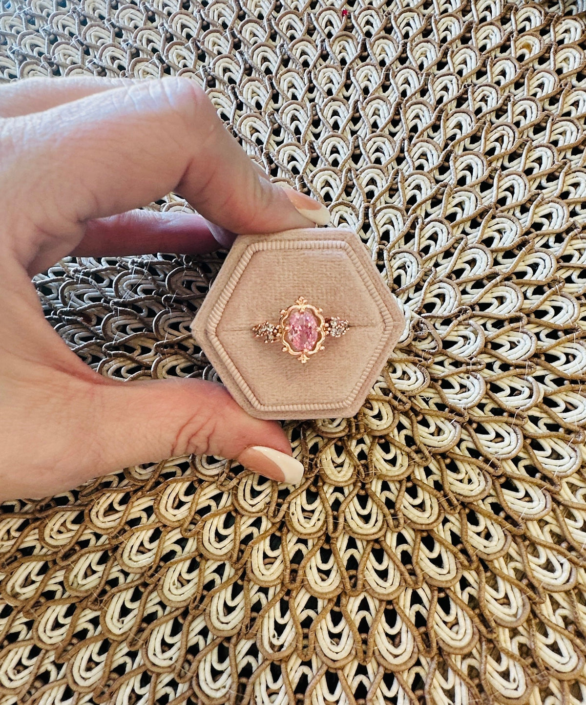 Jordin Sparkling Pink Rose Gold Ring