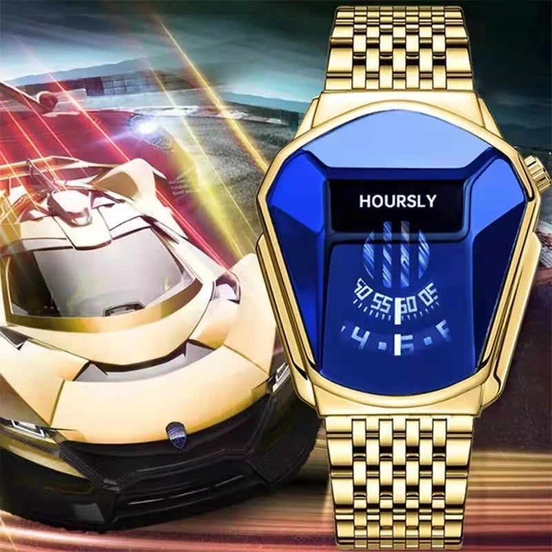 2025 Luxury HOURSLY Brand Trend Cool Men's Wrist Watch Stainless Steel Technology Fashion Quartz Watch For Men Relogio Masculino