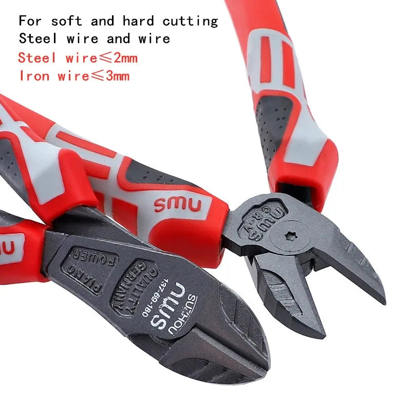 6''/7''/8”Multifunctional Wire Cutter German Electrician's Pliers Thickened Clamp Head Chrome Vanadium Steel Electrician Tools