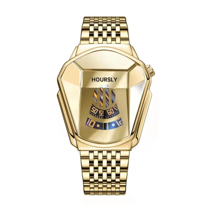 2025 Luxury HOURSLY Brand Trend Cool Men's Wrist Watch Stainless Steel Technology Fashion Quartz Watch For Men Relogio Masculino