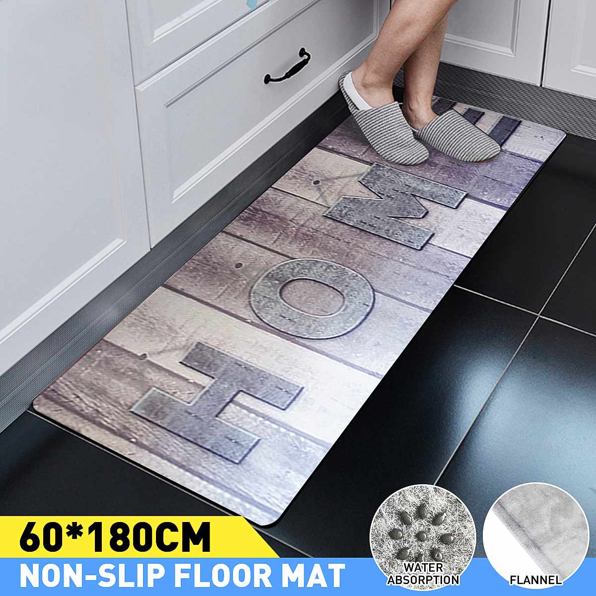 180cm Kitchen Mat Bedroom Door Mat Home Hallway Entrance Floor Rug Decoration Living Room Carpet Bathroom Non-slip Carpet