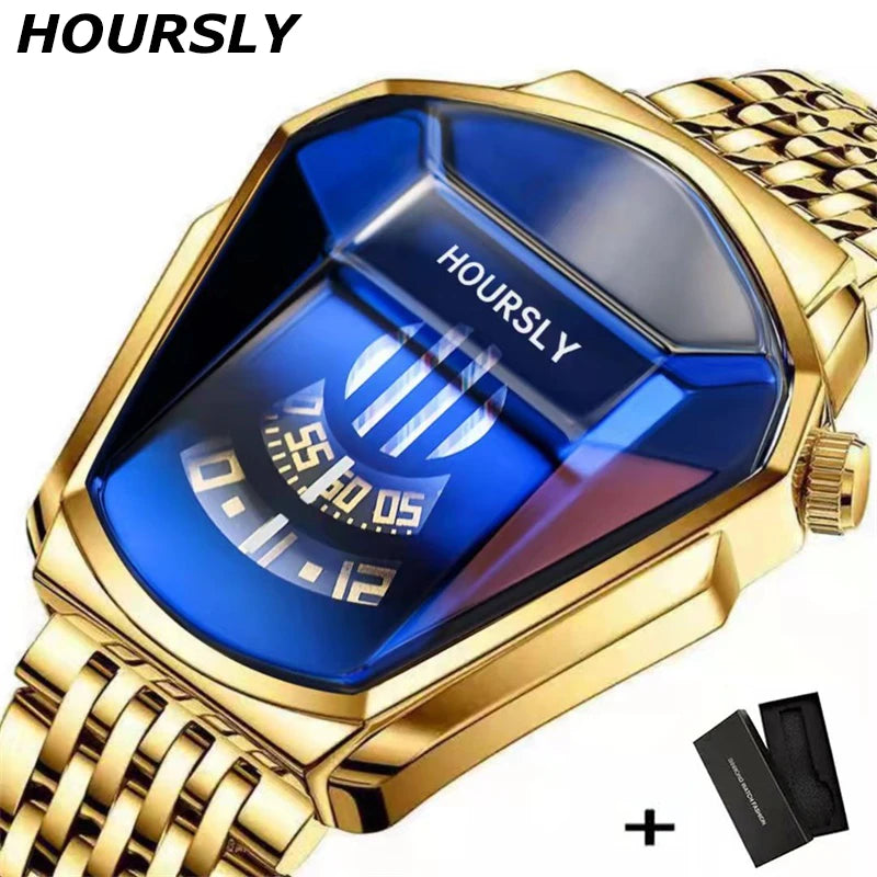2025 Luxury HOURSLY Brand Trend Cool Men's Wrist Watch Stainless Steel Technology Fashion Quartz Watch For Men Relogio Masculino