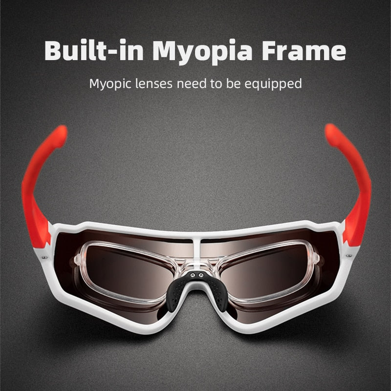 Photochromic Polarized Sunglasses for Men and Women - Cycling Glasses for Outdoor Sports, Hiking, and Biking with Inner Frame