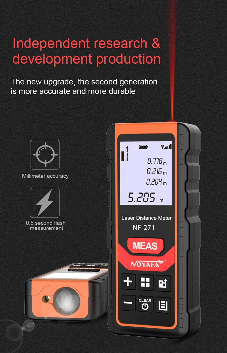 Laser Distance Meter: Precision Electronic Roulette and Digital Rangefinder for Accurate Measurements - Metro Laser Range Finder Measuring Tape Device Tool