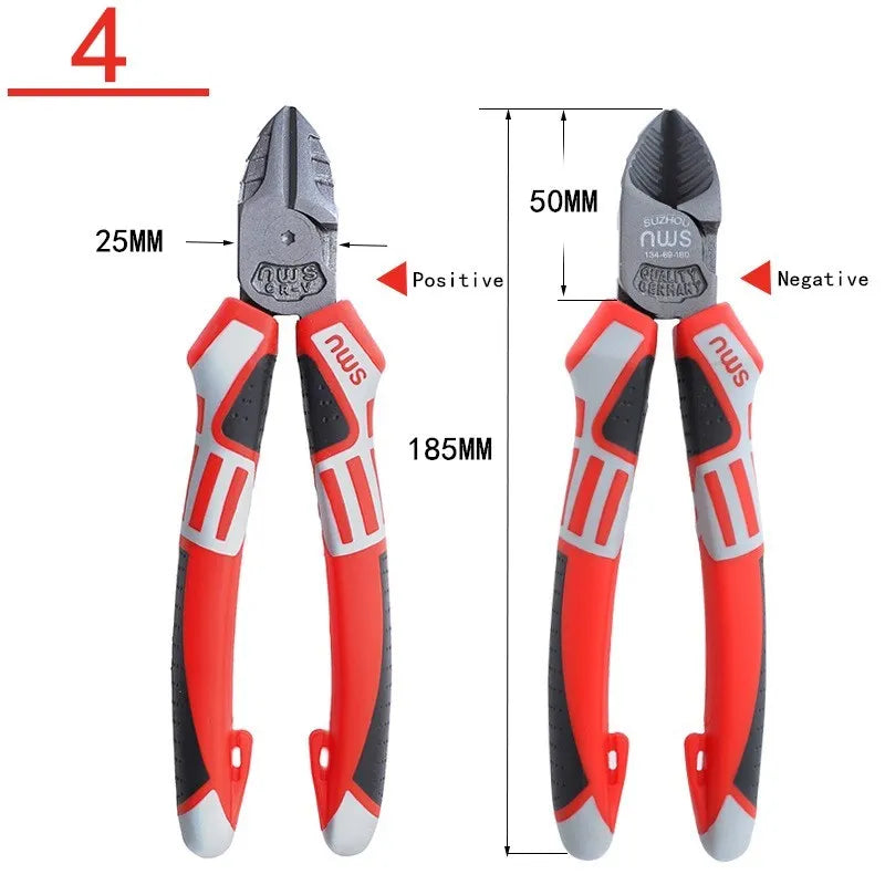 6''/7''/8”Multifunctional Wire Cutter German Electrician's Pliers Thickened Clamp Head Chrome Vanadium Steel Electrician Tools