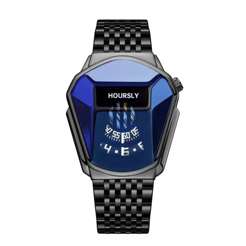 2025 Luxury HOURSLY Brand Trend Cool Men's Wrist Watch Stainless Steel Technology Fashion Quartz Watch For Men Relogio Masculino