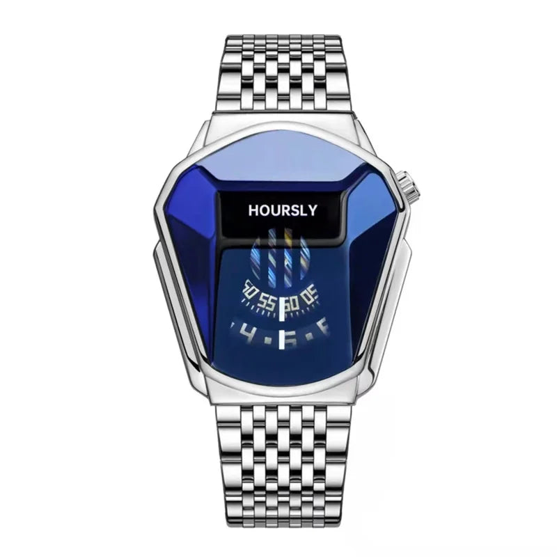 2025 Luxury HOURSLY Brand Trend Cool Men's Wrist Watch Stainless Steel Technology Fashion Quartz Watch For Men Relogio Masculino