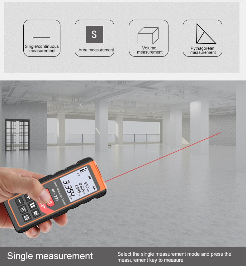 Laser Distance Meter: Precision Electronic Roulette and Digital Rangefinder for Accurate Measurements - Metro Laser Range Finder Measuring Tape Device Tool