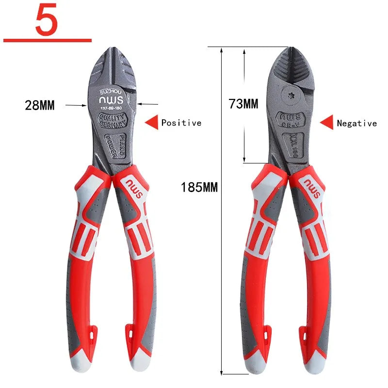 6''/7''/8”Multifunctional Wire Cutter German Electrician's Pliers Thickened Clamp Head Chrome Vanadium Steel Electrician Tools