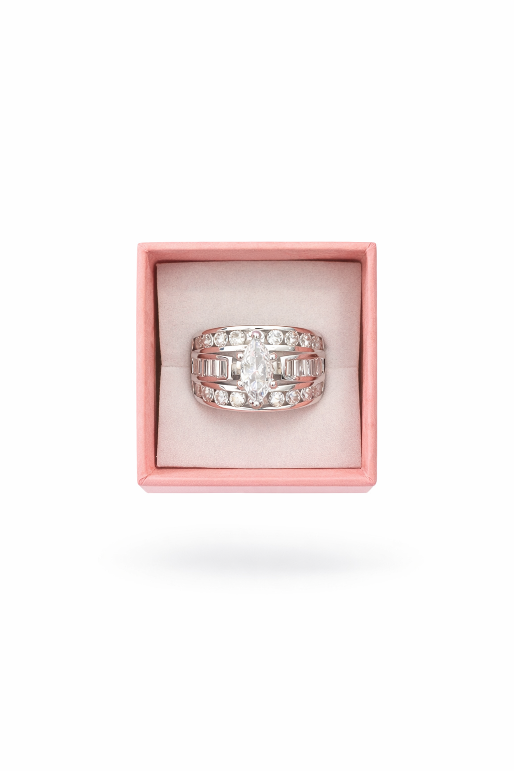 Victoria Marquise Cut Stacked Ring-Silver