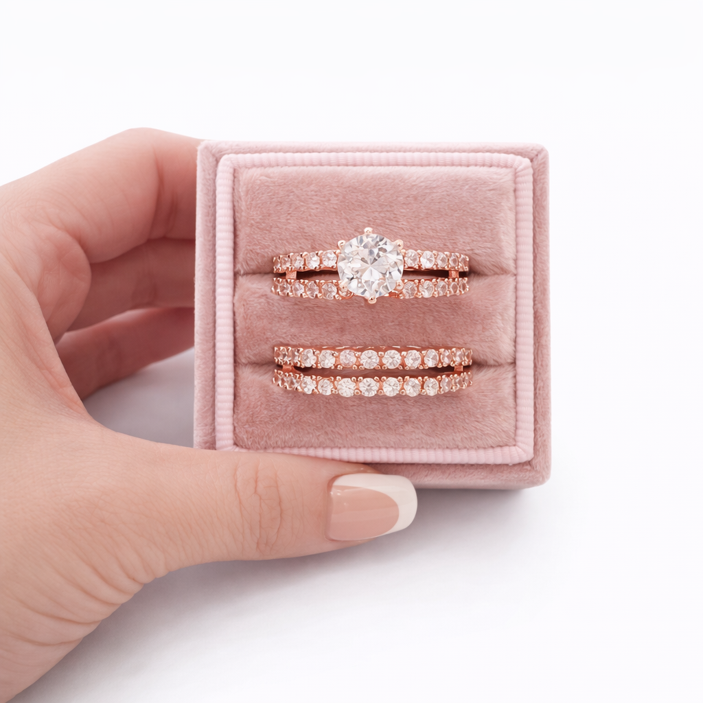Bethany 2 Piece Ring Set-Champagne Gold