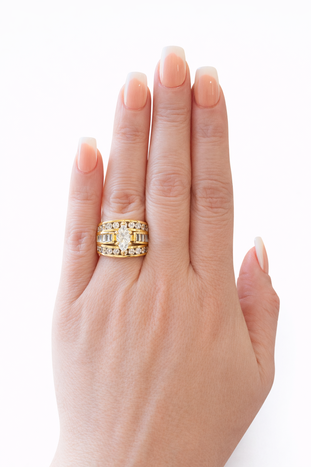 Victoria Marquise Cut Stacked Ring-Gold