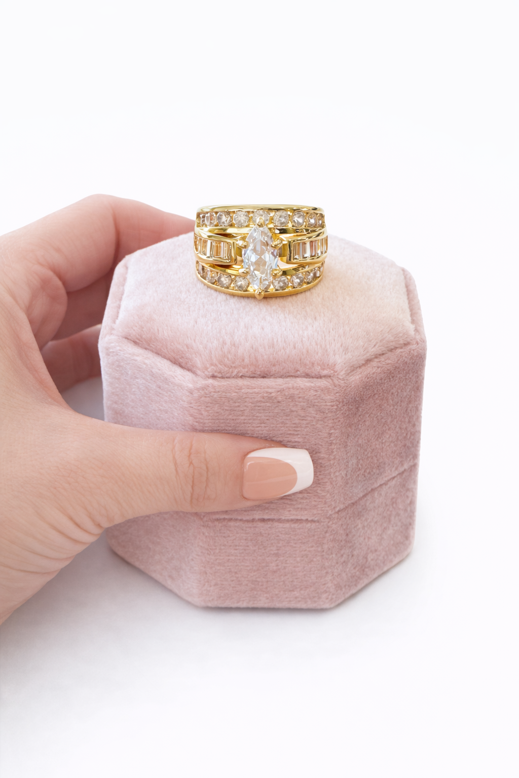 Victoria Marquise Cut Stacked Ring-Gold
