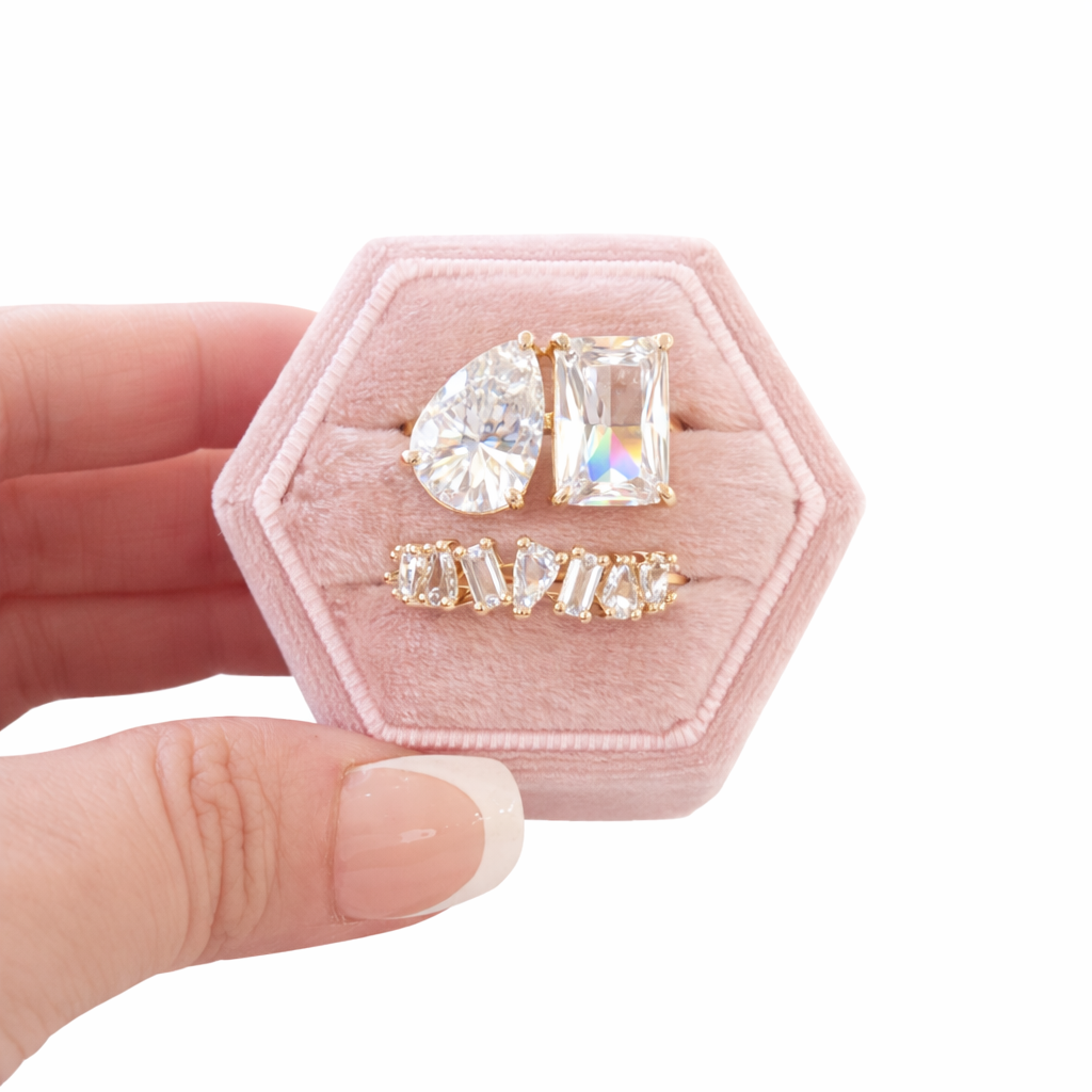 Toi et Moi 2 Piece Ring Set