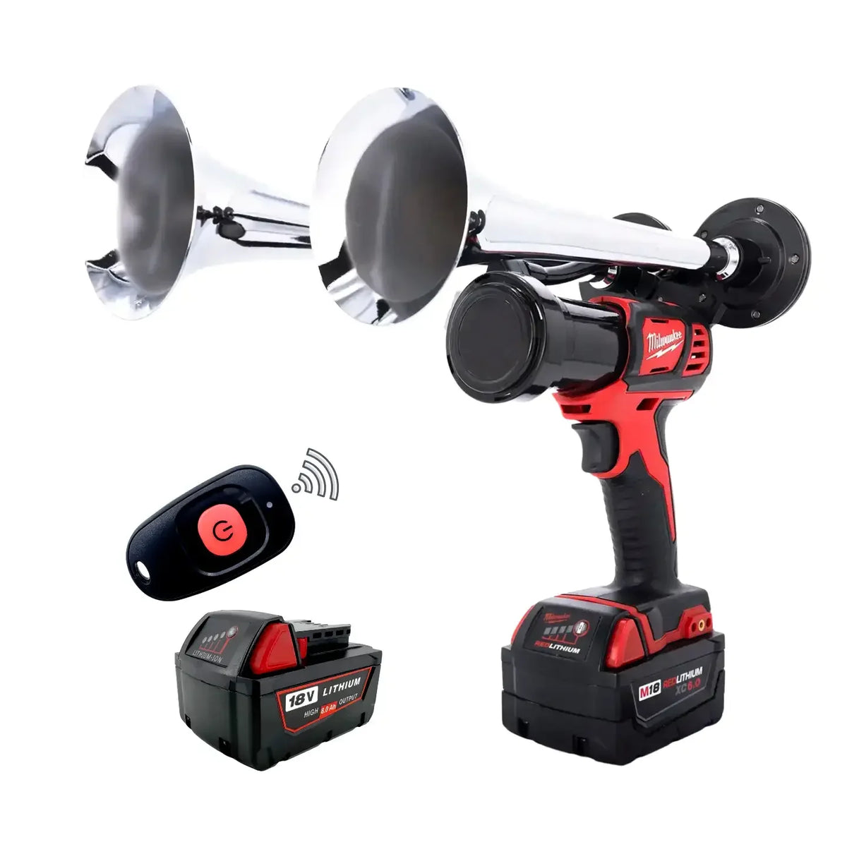 Train Horn for Milwaukee Batteries – Dual