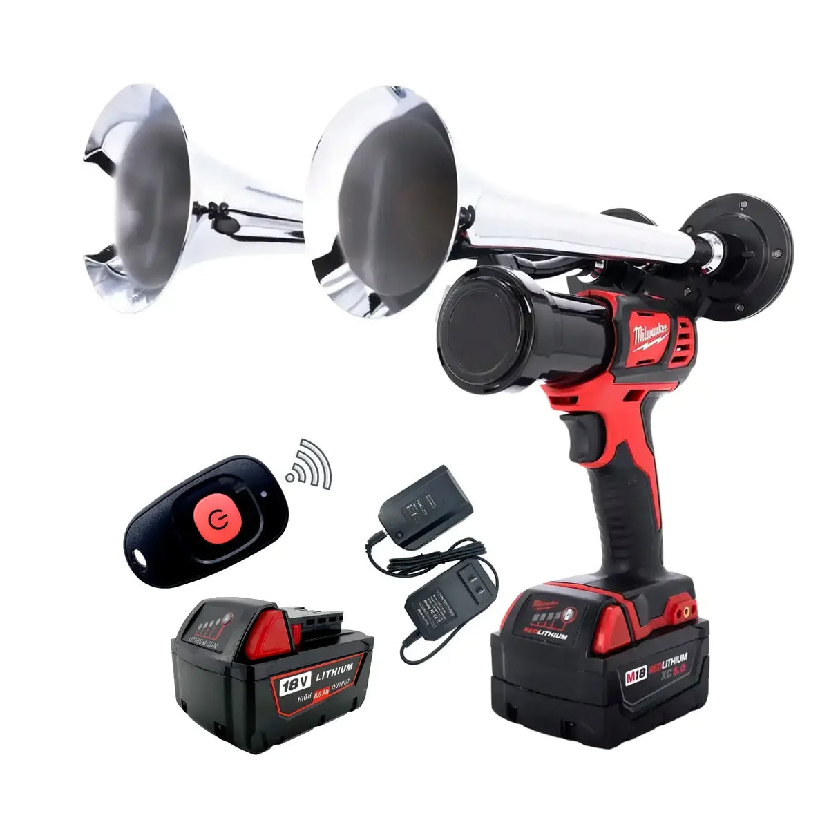 Train Horn for Milwaukee Batteries – Dual