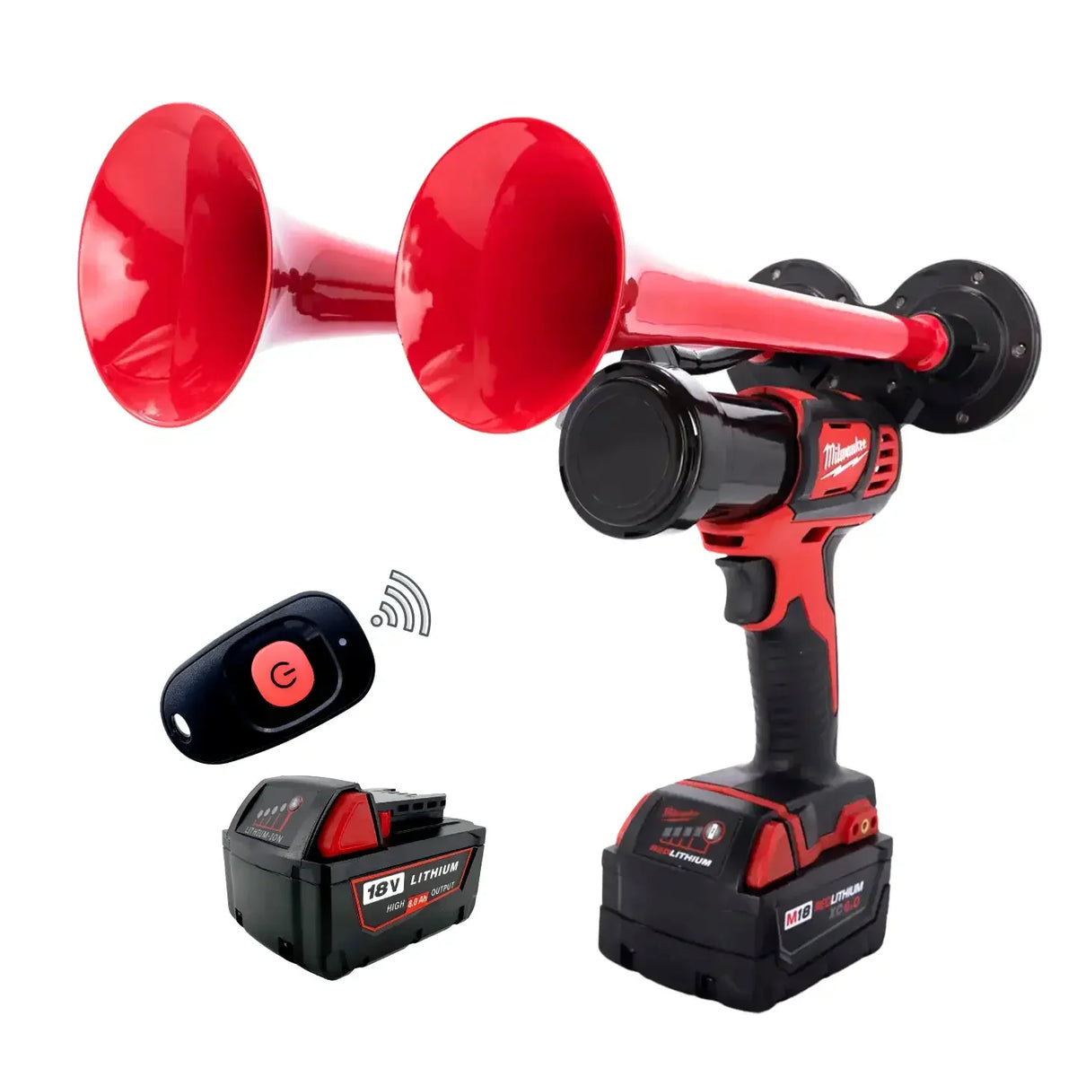 Train Horn for Milwaukee Batteries – Dual
