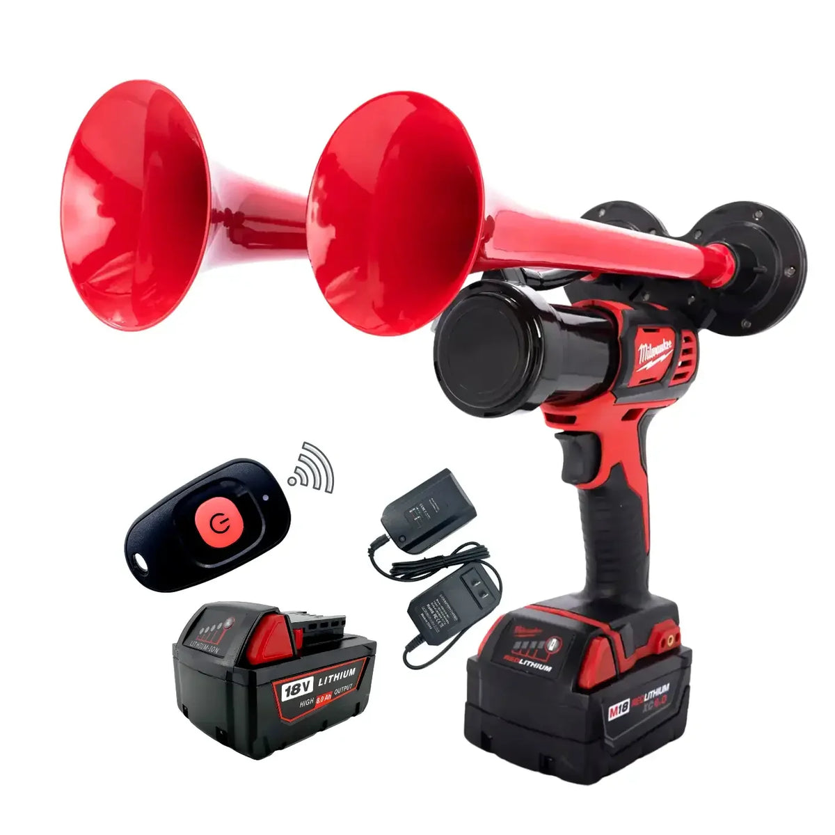 Train Horn for Milwaukee Batteries – Dual