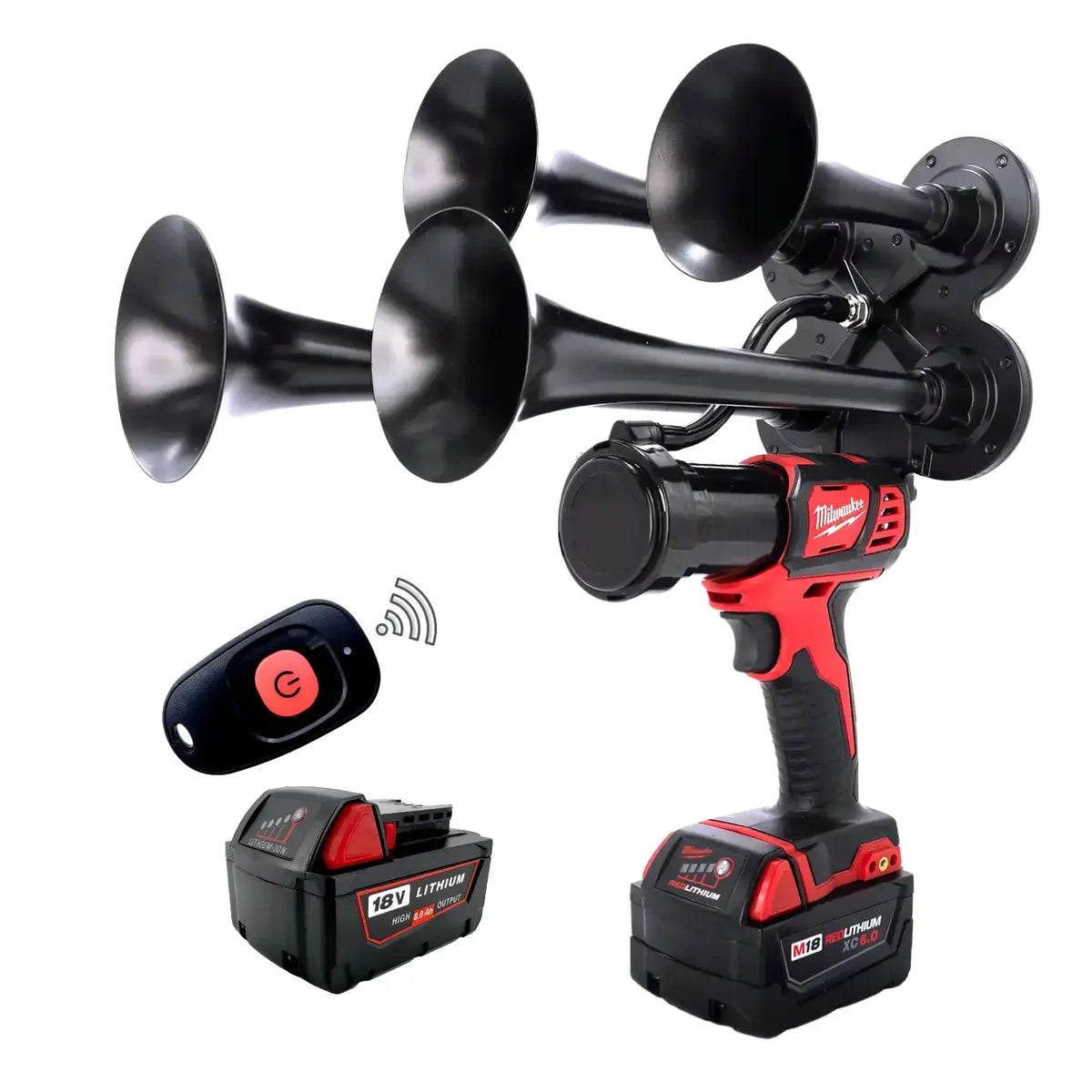 Train Horn for Milwaukee Batteries – Quad