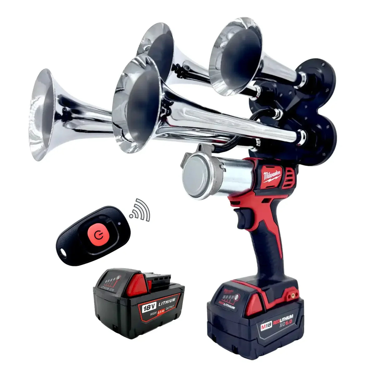 Train Horn for Milwaukee Batteries – Quad