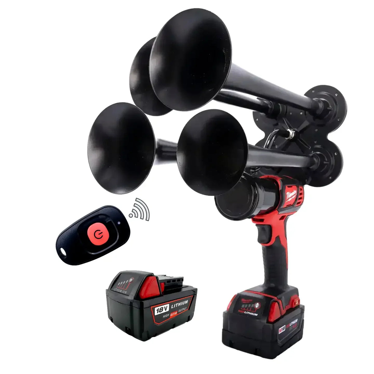 Train Horn for Milwaukee Batteries – Quad Pro